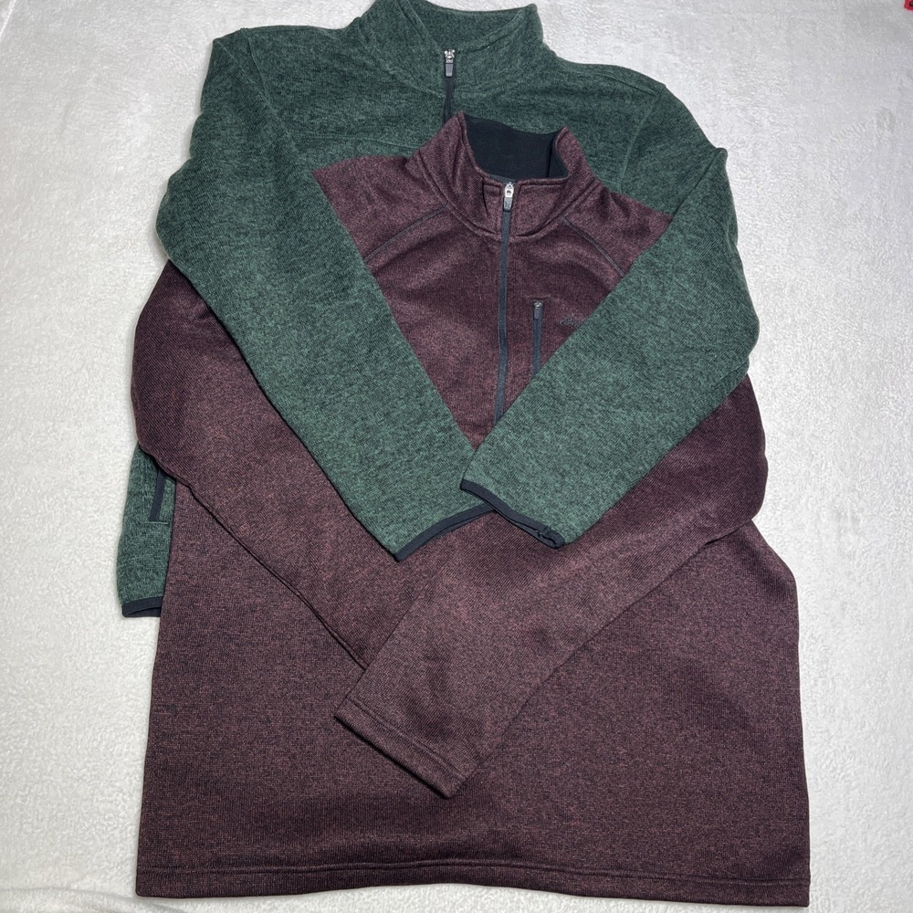 Eddie Bauer 1/4 Zip Men's XL Lot Of 2 Pullover Sweater Mock Neck Casual Outdoors